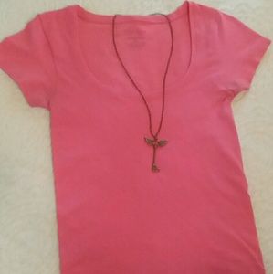 WHBM Essential Seamless Coral Scoop Tee XS